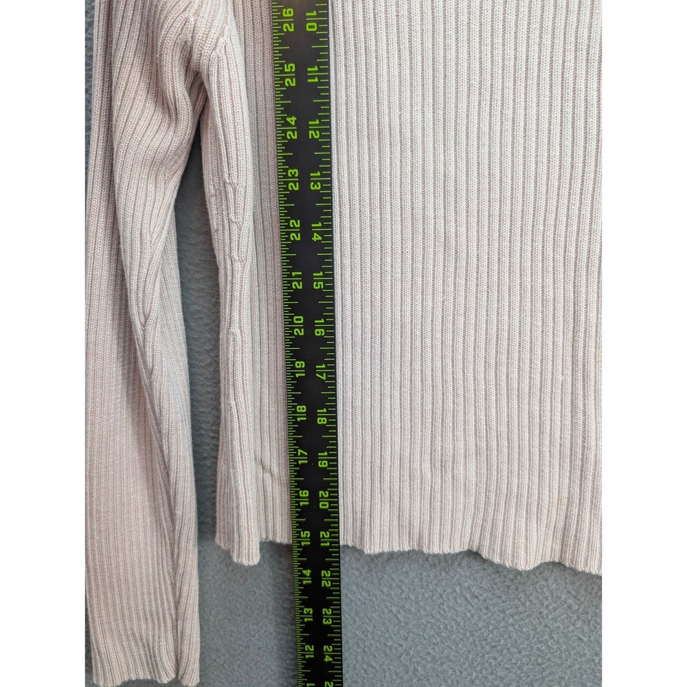 VALERIE STEVENS Sweater Womens Sz L Ribbed Knit Silk Blend Light Pink Minimalist - Picture 6 of 8